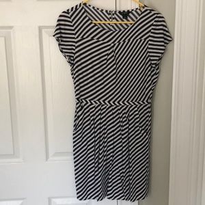 Navy and white stripe dress